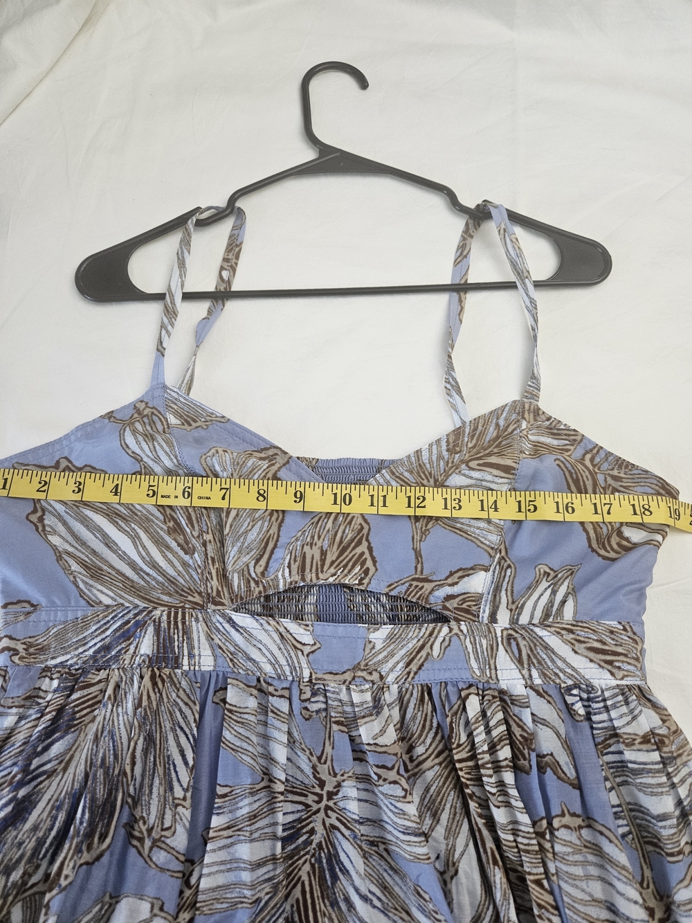 Banana Republic Light Blue Floral Cutout Maxi Sundress Size 14 New - Picture 15 of 16